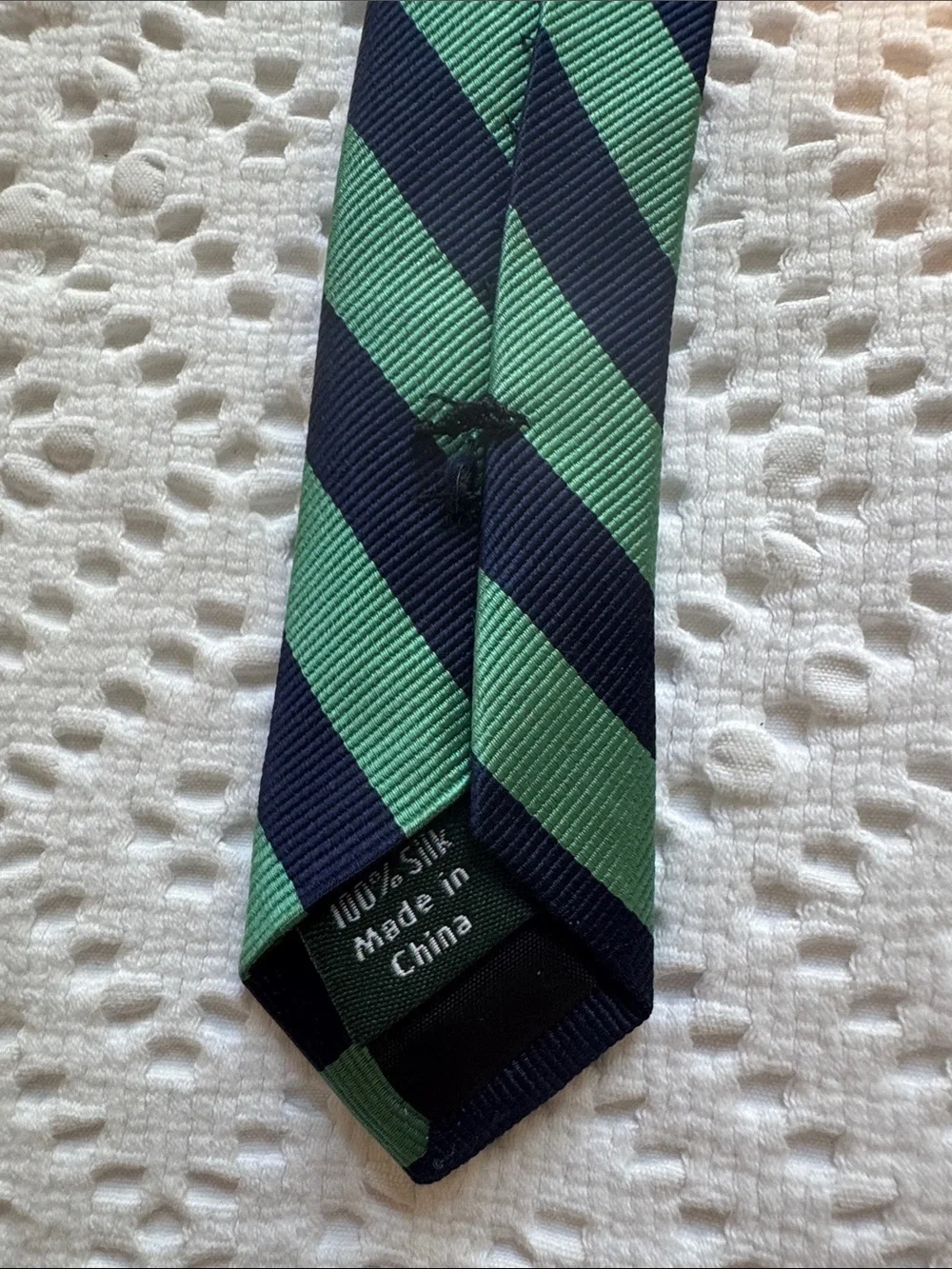 J. Crew Navy and Green Silk Tie